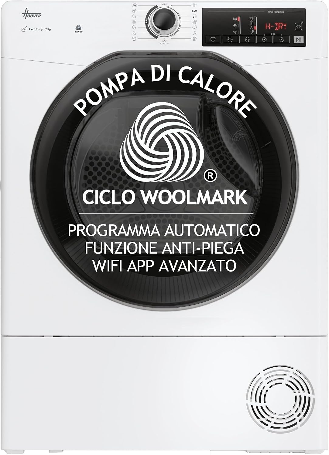 Hoover S¨¨che-linge, 85 ¡Á 60 ¡Á 58, 5 cm, Wi-Fi, 9 kg, EH9N2TBE-S, 16 programmes, HR EH9N2TBE-S, contr?le Wi-Fi + BLE, blanc, classe D
