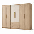 Armoire en bois clair et poignées en métal 200x60x220 cm