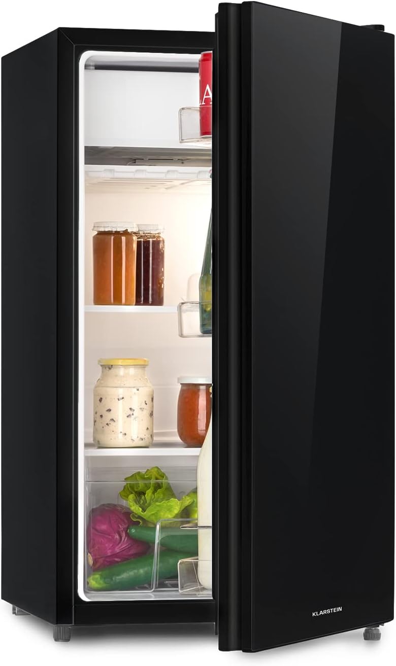 R¨¦frig¨¦rateur KLARSTEIN, r¨¦glable, 7 niveaux, verre, 91 l, 42 dB, 7 niveaux de r¨¦glage de la temp¨¦rature, 91L, 110 kWh/an, Noir