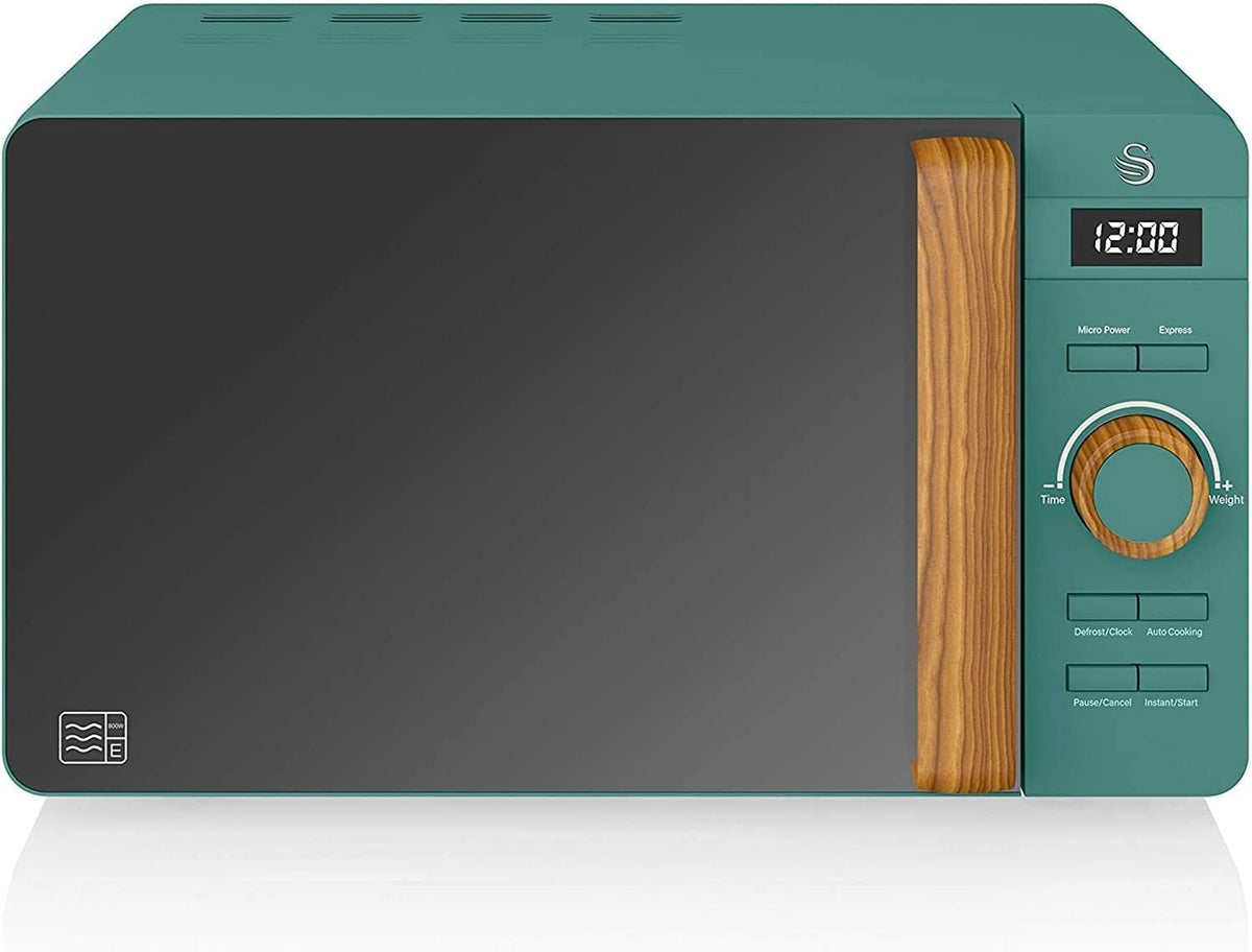 Swan Four micro-ondes, acier inoxydable, 20 L, 800 W, 6 Niveaux, 270 mm, Nordic Micro-ondes Num¨¦rique 20 L, 6 Niveaux de Fonctionnement, 800W