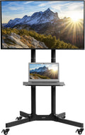 Support TV mobile, Chariot TV Mobile pour ¨¦crans de 32 ¨¤ 83' jusqu'¨¤ 50 kg, LCD LED OLED 4K, VIVO, 400 mm, 90 cm, 66 cm, 151 cm, ¨¦clairage LED