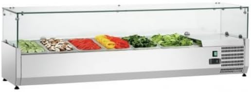 Iceshop R¨¦frig¨¦rateur de pr¨¦sentation, 150 mm, r¨¦glable, acier inoxydable, 2¡ãC, 8¡ãC, Vitrine r¨¦frig¨¦r¨¦e ¨¤ ingr¨¦dients 1500 bac gastro 1/3
