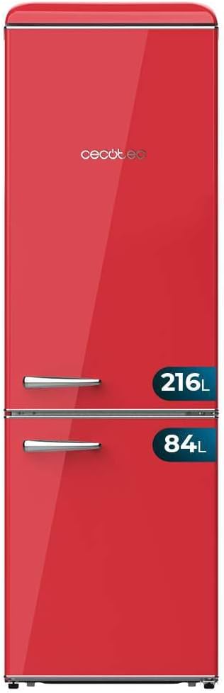 R¨¦frig¨¦rateur Cecotec, verre, ¨¦clairage LED, 300 L, 300L, LED Int¨¦rieur, Classe E, Crisper Box, Contr?le de Temp¨¦rature