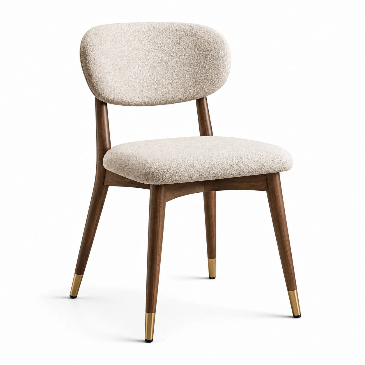 Chaise en bois avec tissu beige