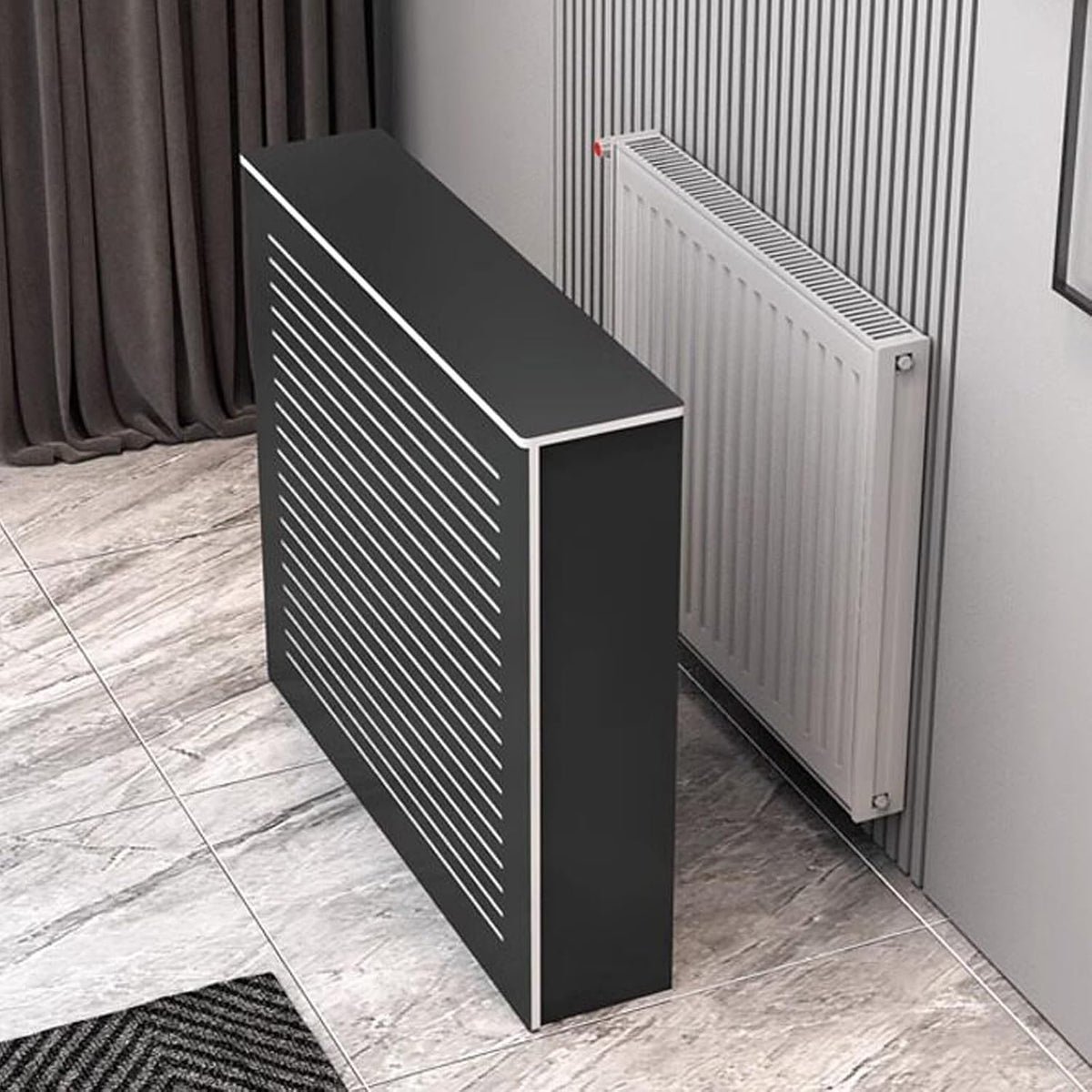 Pi¨¨ce et accessoires pour radiateur, ¨¦tag¨¨re chauffante pour salon, Cache-radiateur avec persiennes, Respirant et stable