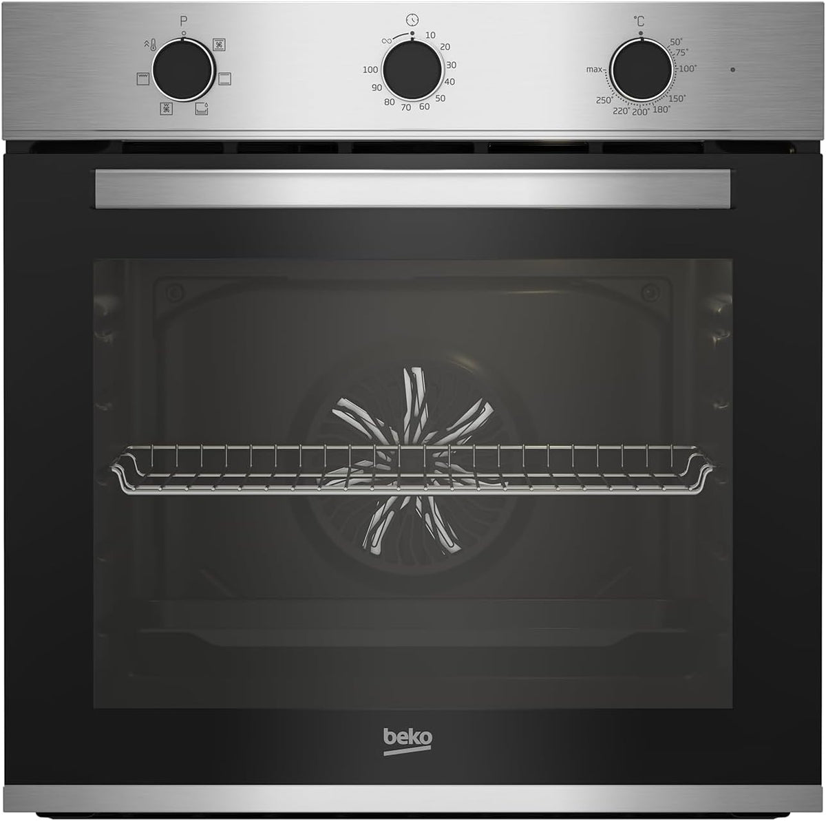 Four encastrable, 6 modes, Four Int¨¦grable Multifonction 72l 60cm Inox, Beko, 5 niveaux, BBIE12100XD, acier inoxydable, verre
