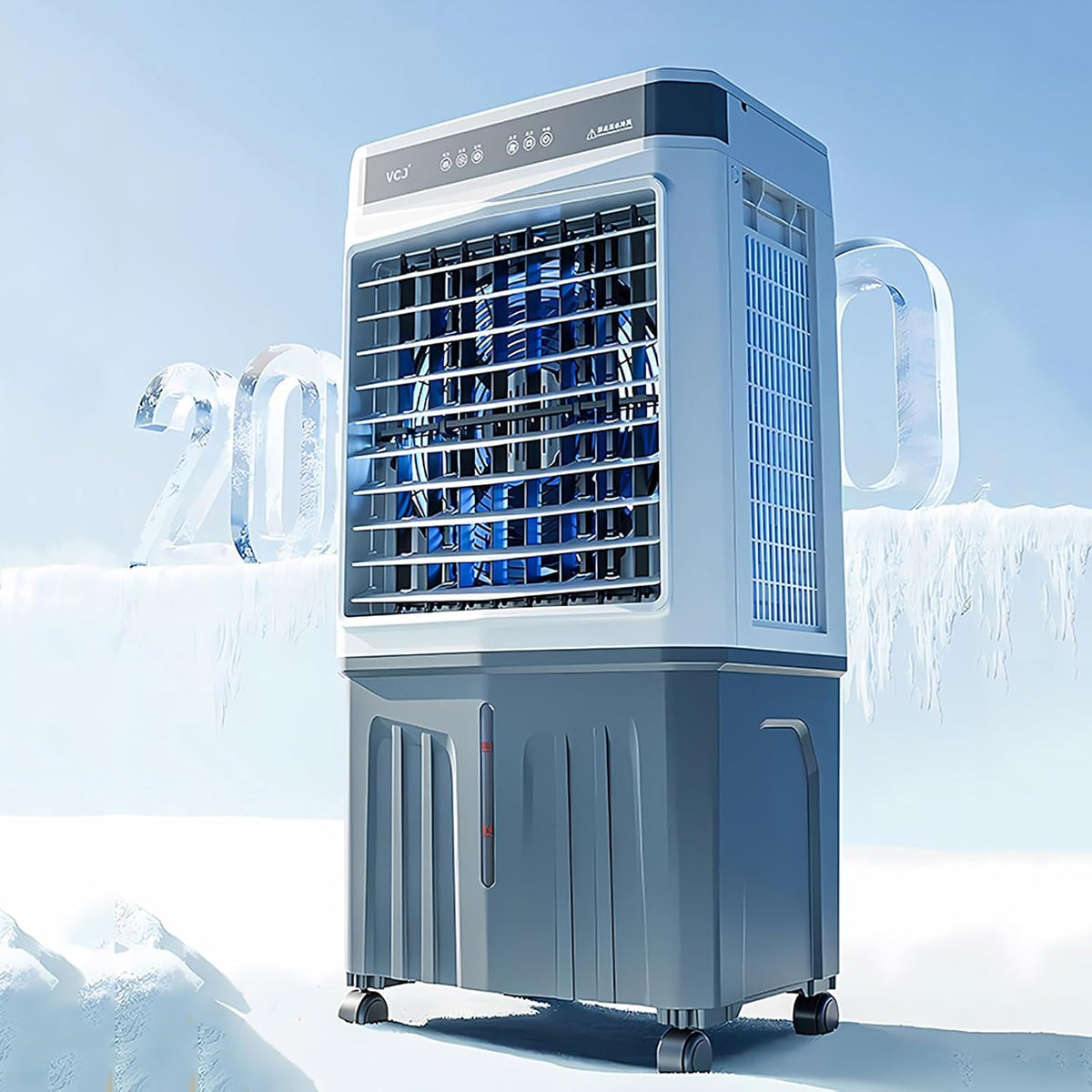 Climatiseur portable, Ventilateur AC Industriel pour pi¨¨ce, Refroidisseur de Marais avec 3 Vitesses, 80 ¡Á 44 ¡Á 33 cm, 40 L, 55 L