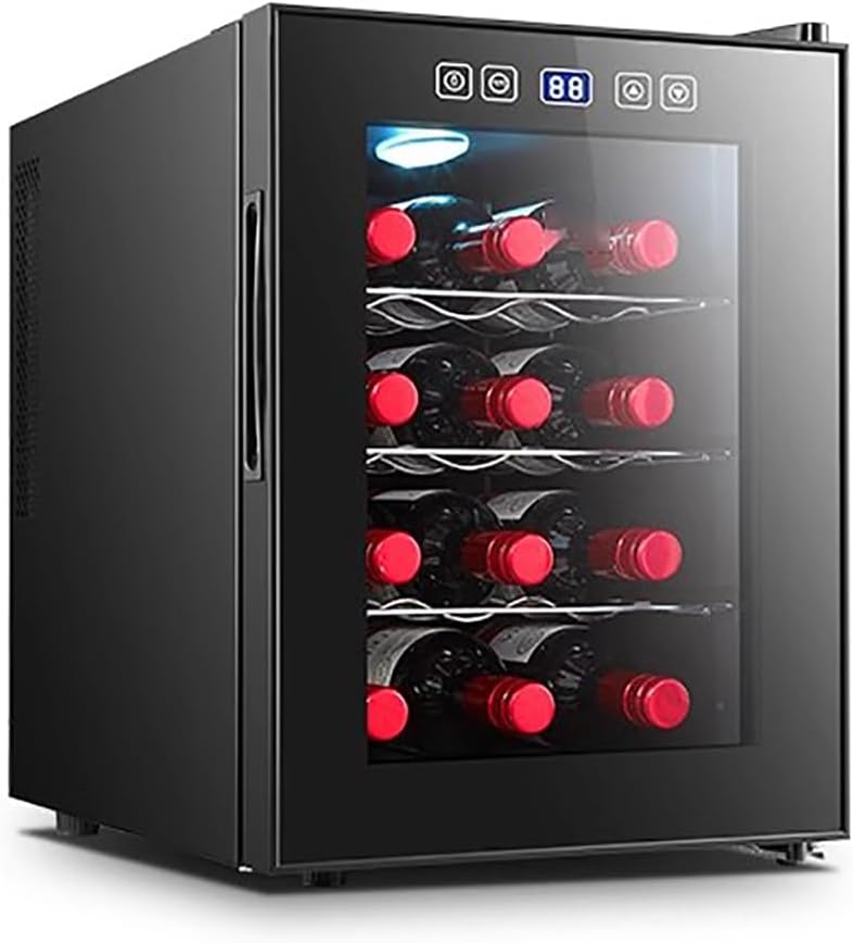 TT-YEC Cave ¨¤ vin, 18¡ãC, ¨¦clairage LED, acier inoxydable, Porte Vitr¨¦e ¨¤ Temp¨¦rature Contr?l¨¦e Tactile, 18 Bouteilles, 11-18¡ãC