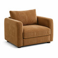 Fauteuil en velours côtelé marron 90x85x75 cm