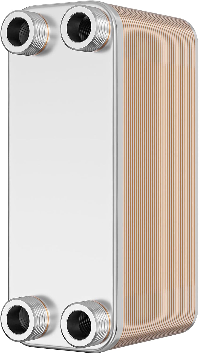 ¨¦changeur de chaleur et d'humidit¨¦, 286 ¡Á 116 ¡Á 1086 mm, ¨¦changeur de chaleur thermique avec 40 plaques, pour Eau Solaire, WilTec, 2 l
