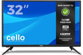 Cello DVB-T2 T¨¦l¨¦viseur, TV 32 Pouces LED HD Ready, 3X HDMI, ¨¦clairage LED, USB Enregistrement, Non Smart, Design Compact