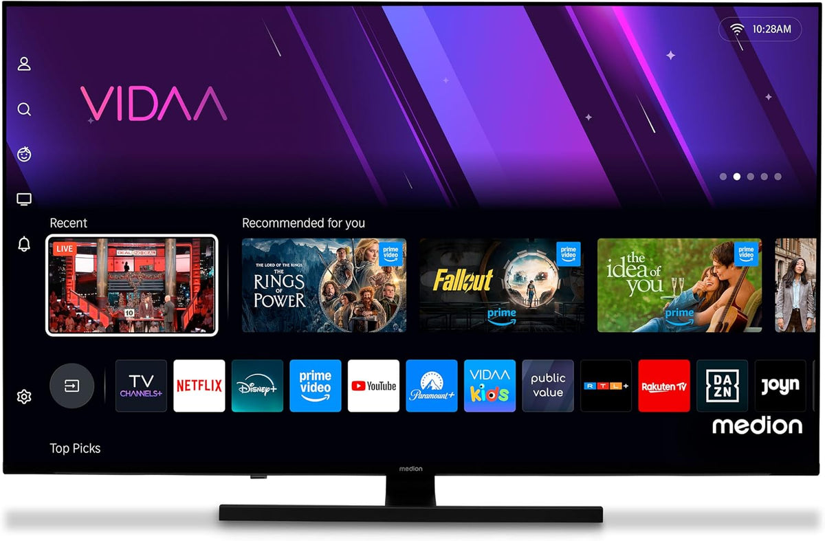 T¨¦l¨¦viseur MEDION, t¨¦l¨¦commande, 43 Pouces, 108 cm, TV 43 Pouces 4K, HDR10, Bluetooth, Wi-Fi, QLED, Dolby Vision, Dolby Atmos, Full HD, VIDAA Store