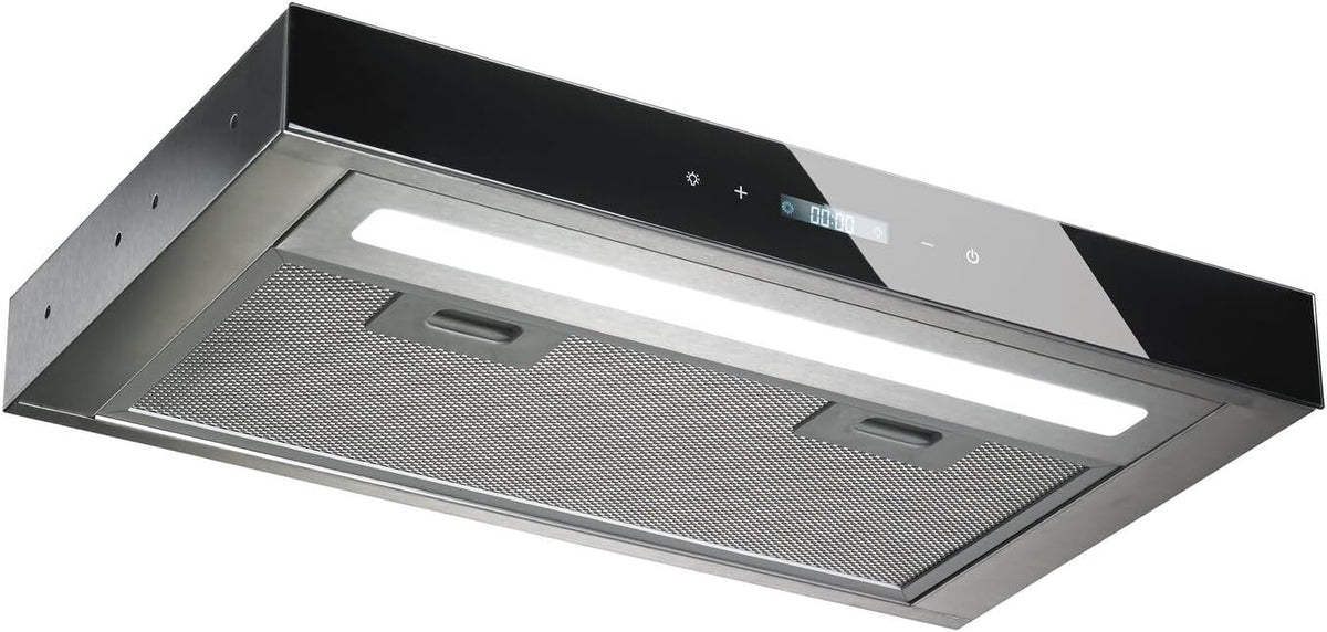 Hotte aspirante Dometic, acier inoxydable, ¨¦clairage LED, 530 ¡Á 204 ¡Á 60 mm, 20.1 L, 25.7 W, 3 W, 25 mm, 190 mm, 12 V, 35 W, 3 niveaux, 100 m3/h