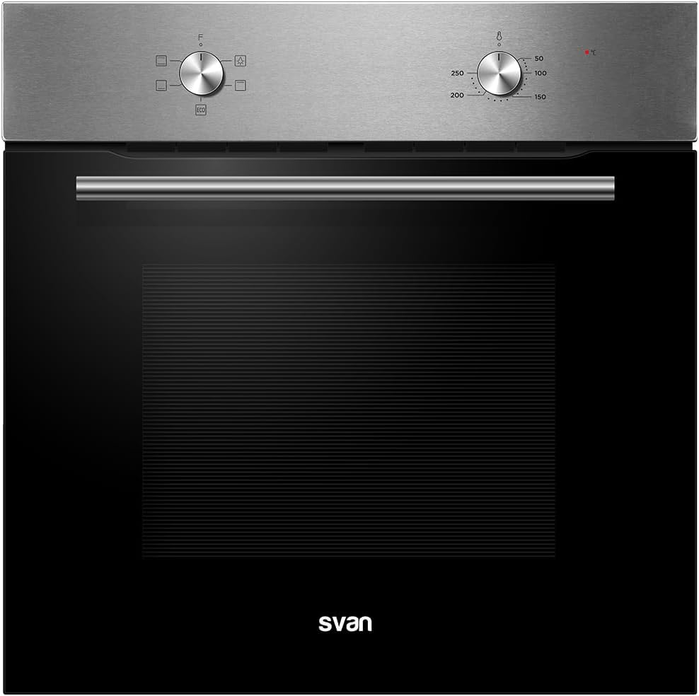 SVAN Four encastrable, 2100 W, r¨¦glable, Four ¨¦lectrique Inox SH4701EX. Capacit¨¦ 75 Litres, 60 cm, 59, 5 cm, 57, 5 cm, 4 Programmes