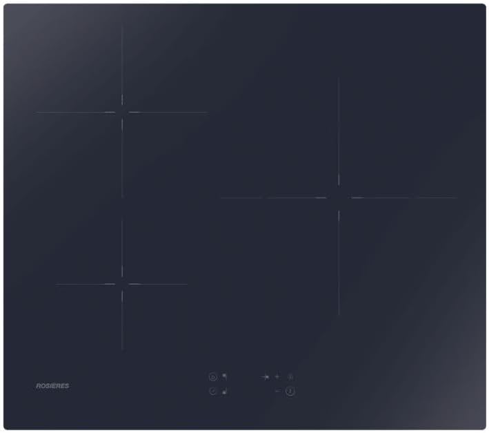 Rosieres Plaque de cuisson, 59 ¡Á 52 ¡Á 6, 2 cm, 60 cm, Table De Cuisson Induction 60cm 3 Feux 7200w Noir, RI633C, 3600W, 3 foyers, RI633C/M1