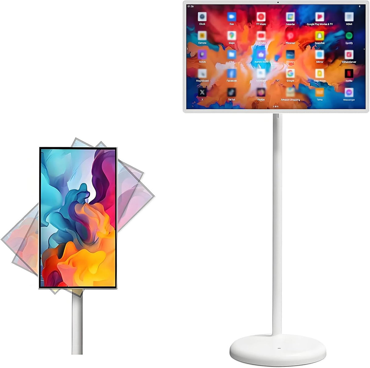 Lecteur multim¨¦dia streaming, 21, 5 Pouces, Aliment¨¦ par Batterie De 6000 Mah 6+128G, ZXSYYDS, Tablette TV portable 21, 5 Pouces, r¨¦glable