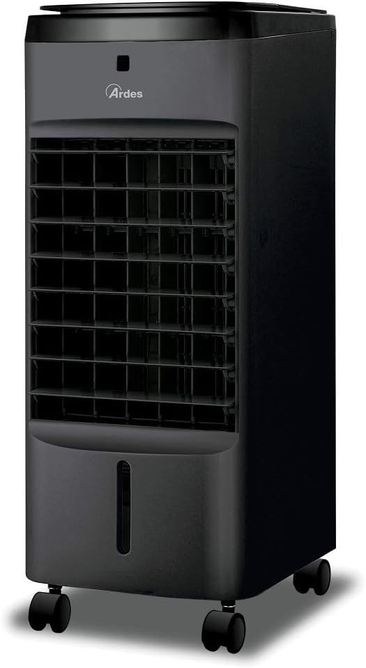 Climatiseur portable Ardes AR5AMR08, t¨¦l¨¦commande, 4 L, 25, 5 ¡Á 29 ¡Á 66, 5 cm, 5 L, 3 Vitesses, capacit¨¦ du r¨¦servoir 4 L, 60W, noir