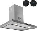 Gurari Hotte aspirante, 90 cm, ¨¦clairage LED, acier inoxydable, 900 mm, 1040 mm, 1000 m3/h, Hotte murale CH 5001+ recirculation