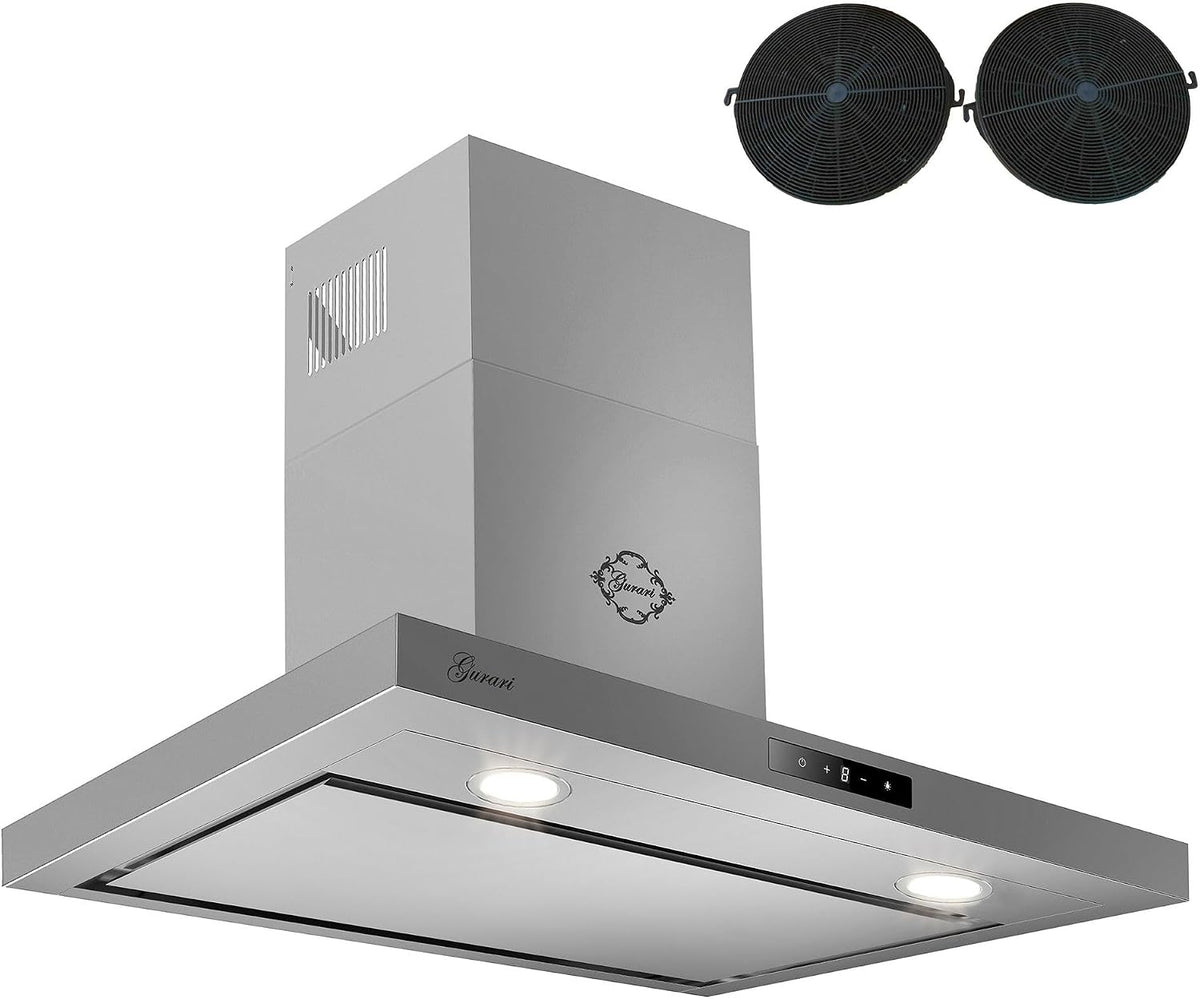 Gurari Hotte aspirante, 90 cm, ¨¦clairage LED, acier inoxydable, 900 mm, 1040 mm, 1000 m3/h, Hotte murale CH 5001+ recirculation