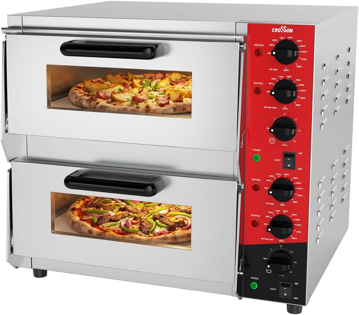 Four ¨¤ pizza, 400 ¡Á 400 mm, crosson, 16 POUCES, 350¡ãC, temp¨¦rature sup¨¦rieure et inf¨¦rieure ind¨¦pendante jusqu'¨¤ 350¡ãC, minuterie