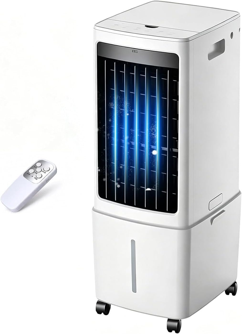 SXPYPIZ Climatiseur, Refroidisseur d'air ¨¦vaporatif portable 40 l avec t¨¦l¨¦commande, le bureau ou la chambre, 3 modes, 100 W, 3 000 m3/h, blan