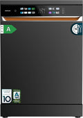 Cecotec Lave-vaisselle, 60 cm, r¨¦glable, 15 Couverts, 8 Programmes, moteur Inverter, Classe A, Moteur Inverter Plus, ¨¦cran FullColor XXL, Dark