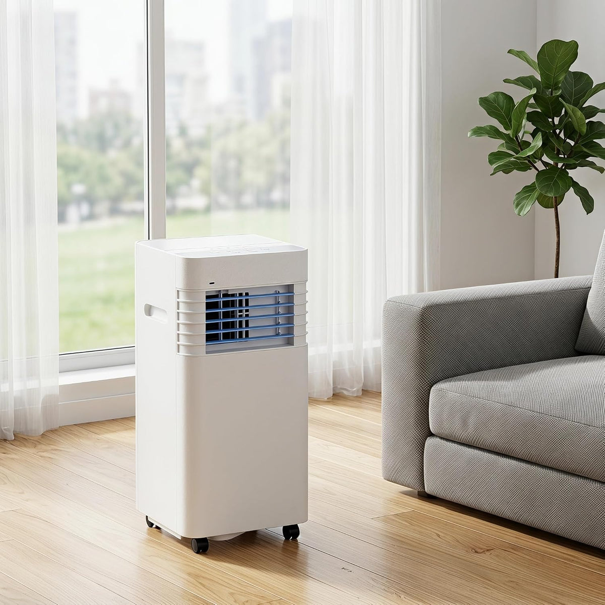 Climatiseur portable, ventilateur de refroidissement pour la maison et les grandes, 14000 BTU, t¨¦l¨¦commande, 2 vitesses, 14 000 BTU