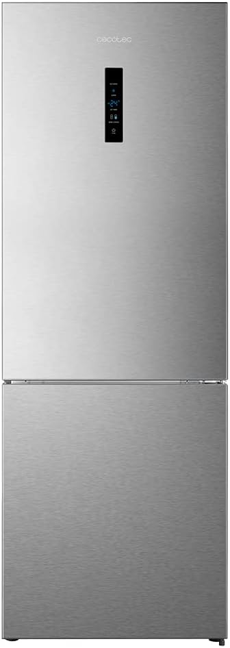 R¨¦frig¨¦rateur Cecotec, No Frost, 495 L, acier inoxydable, 200 cm, 70 cm, 39 dB, Hauteur 200 cm et 70 cm de Largeur, 2 Portes, r¨¦glable