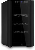 LES PETITS CHAMPS Cave ¨¤ vin, ¨¦clairage LED, acier inoxydable, CAVSB8, 8 bouteilles, 11 ¡ãC, 18 ¡ãC, 3 ¨¦tag¨¨res, r¨¦glable, pose libre, verre