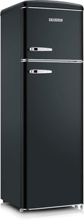 Severin R¨¦frig¨¦rateur, 55 cm, ¨¦clairage LED, verre, 246 L, 194 L, 52 L, 39 dB, 2 portes, RKG 8984, r¨¦glable, Noir mat, pose libre