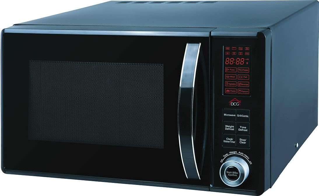 Four micro-ondes, 1000 W, m¨¦tal, DCG, 800 W, 230 V, 50 Hz, 25 litres, noir, fonction gril, minuterie, grill