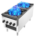 VEVOR Cuisini¨¨re, r¨¦glable, acier inoxydable, 52 kW, 2 Br?leurs, avec Armoire, Plaque de Cuisson de Comptoir au Propane et au Gaz Naturel