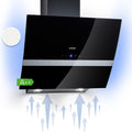 Hotte aspirante KLARSTEIN, Filtre de Hotte en Aluminium, ¨¦clairage LED, 3 modes, Hottes de Cuisine Inclin¨¦es, 60cm, 591 m3/h, Eclairage ¨¤ LED
