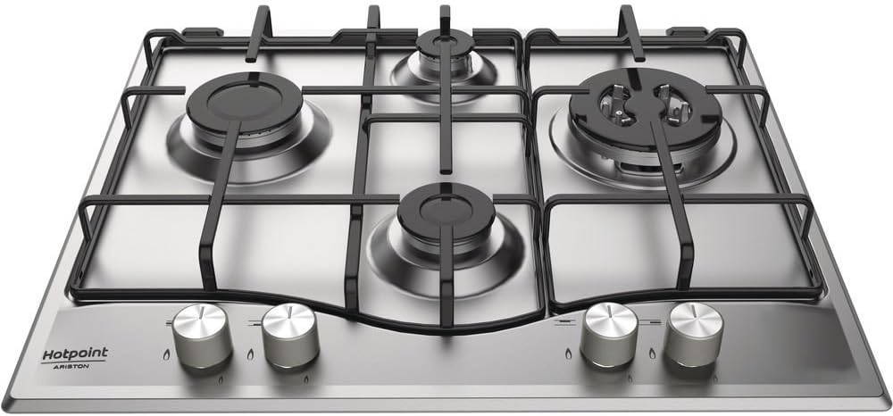 Hotpoint Plaque de cuisson, 240 V, acier inoxydable, -Ariston Plan de cuisson gaz