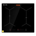 VEVOR Plaque de cuisson, 6800 W, acier inoxydable, 61 cm, 9 Niveaux, 240 V, 60 Hz, 4 br?leurs, 5 fonctions, encastrable, portable, minuterie
