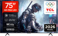 TCL 75T8D HDR10 T¨¦l¨¦viseur, 75T8D 75 Pouces QLED avec QD-Mini LED Dimming 4K HDR Ultra HD TV, 55 pouces, 144Hz, 144 Hz, 144Hz VRR