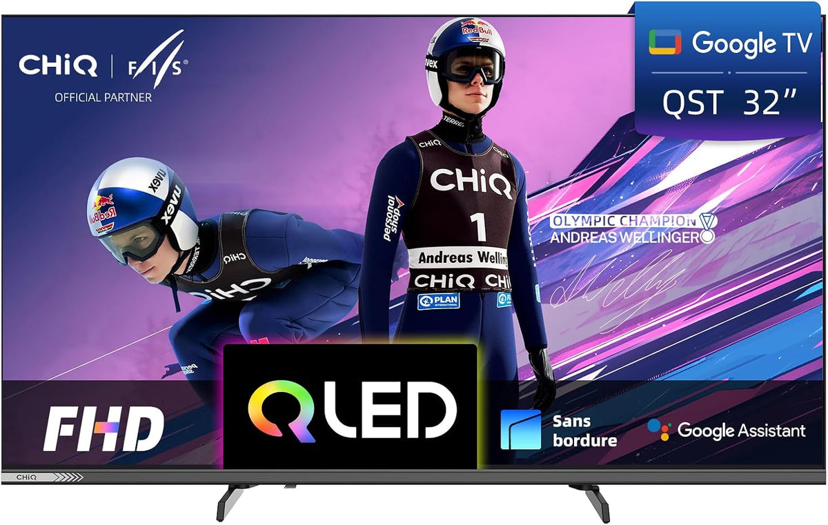 CHiQ HDR10 L32QST T¨¦l¨¦viseur, 32 Pouces, Wi-Fi, TV 32 Pouces FHD QLED Google TV HDR10, Bluetooth, Full HD