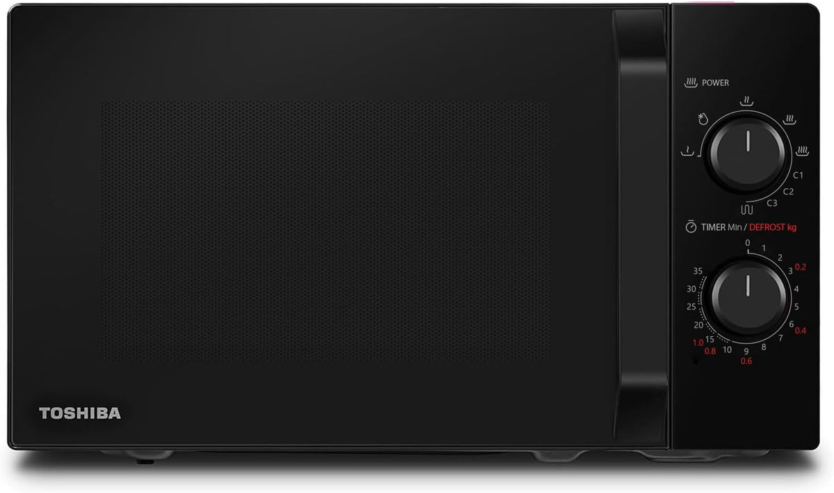 Toshiba Four micro-ondes, r¨¦glable, 20 L, 800 W, 1000 W, 5 Niveaux, 259 mm, 206 mm, 255 mm, 6 niveaux, 5 Niveaux de Puissance R¨¦glables, 800W