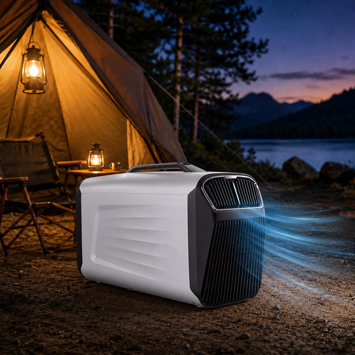 Climatiseur JIMINHUIXIN, t¨¦l¨¦commande, 5200 BTU, 12V/24V/220V Silencieux avec Compresseur pour Camping Car, 57 ¡Á 29 ¡Á 35 cm, 220 V, 12 V