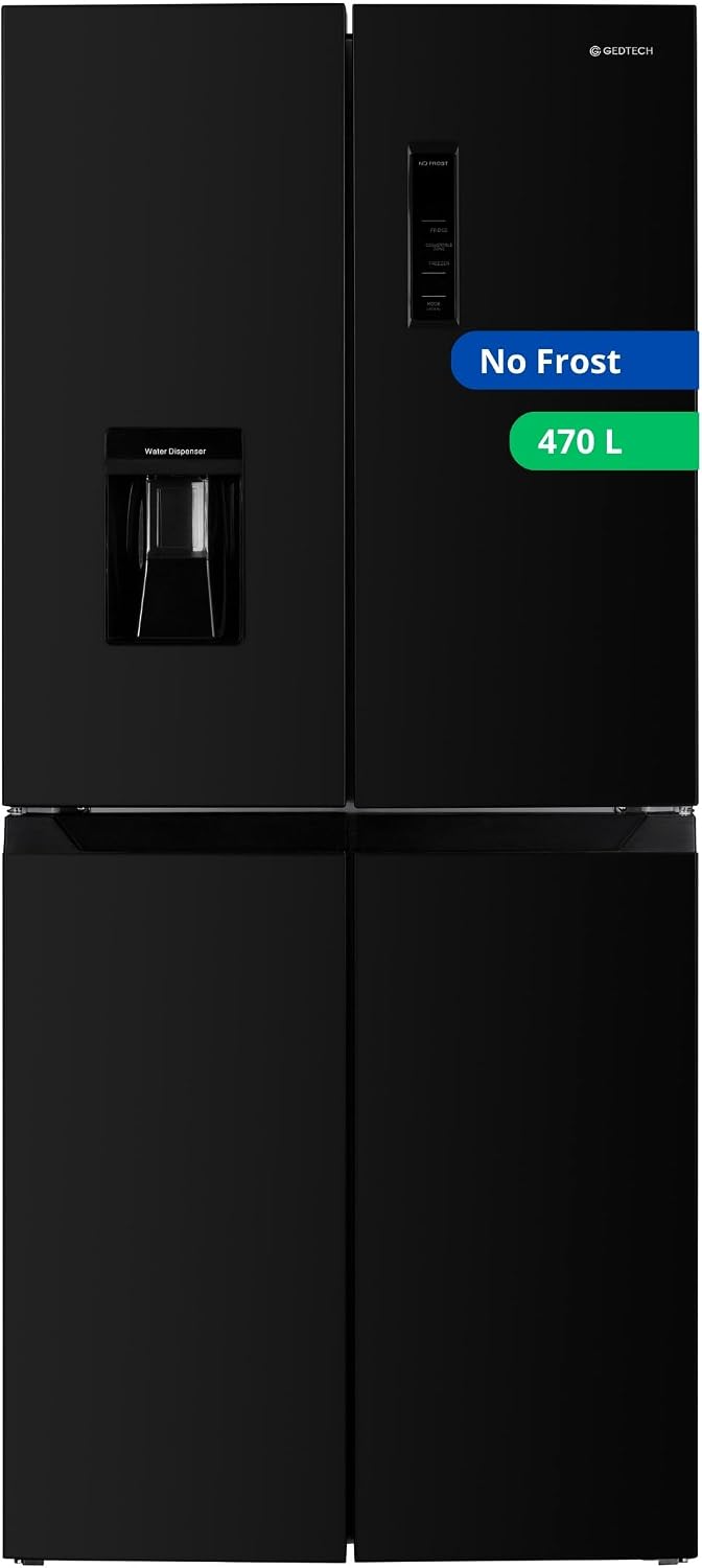 R¨¦frig¨¦rateur GEDTECH GMP470BL, acier inoxydable, No Frost, 470L, 301L, 169L, Noir