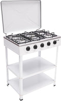Cuisini¨¨re, 2, 5 kW, avec boutons rotatifs, pour l'ext¨¦rieur, OUKANING, 5 br?leurs, 5 flammes, 2, 5 kW par br?leur, blanc, autonome