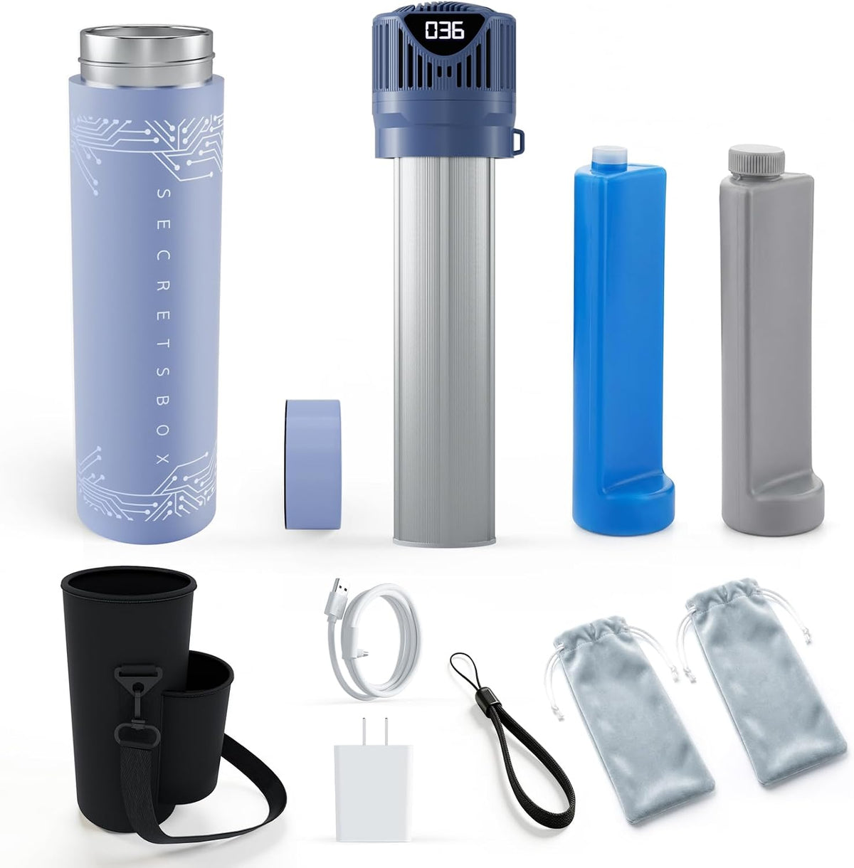 SECRETSBOX Mini r¨¦frig¨¦rateur, 17, 5 cm, Refroidisseur de m¨¦dicaments USB maintient Une temp¨¦rature Dynamique de 2 ¨¤ 8 ¡ãC, 4, 6 cm