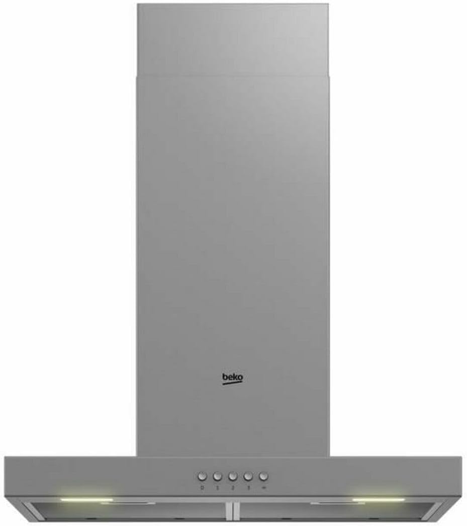 Beko 613m3 BHCB61622BXH Hotte aspirante, 60 cm, Hotte D¨¦corative Murale 60cm 68db 613m3/h Inox, 102, 5 cm, 50, 5 cm, acier inoxydable