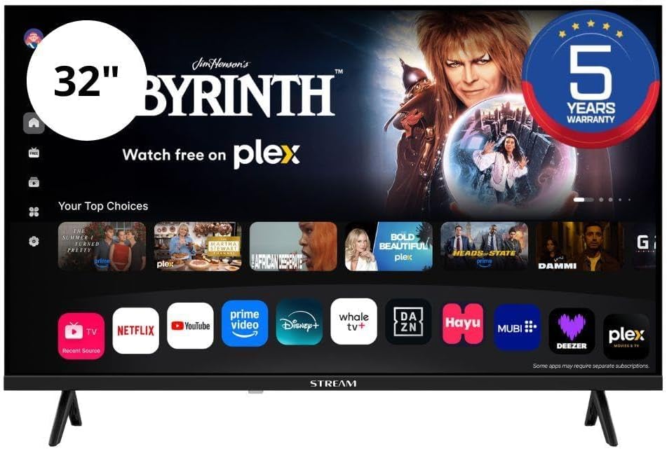 Lecteur multim¨¦dia streaming, 200 ¡Á 100 mm, t¨¦l¨¦commande, Stream System, 32 pouces, Mode h?tel, DVB-T2 S32HWKA1, HDR10, DVB-T2/C/S2, Wi-Fi