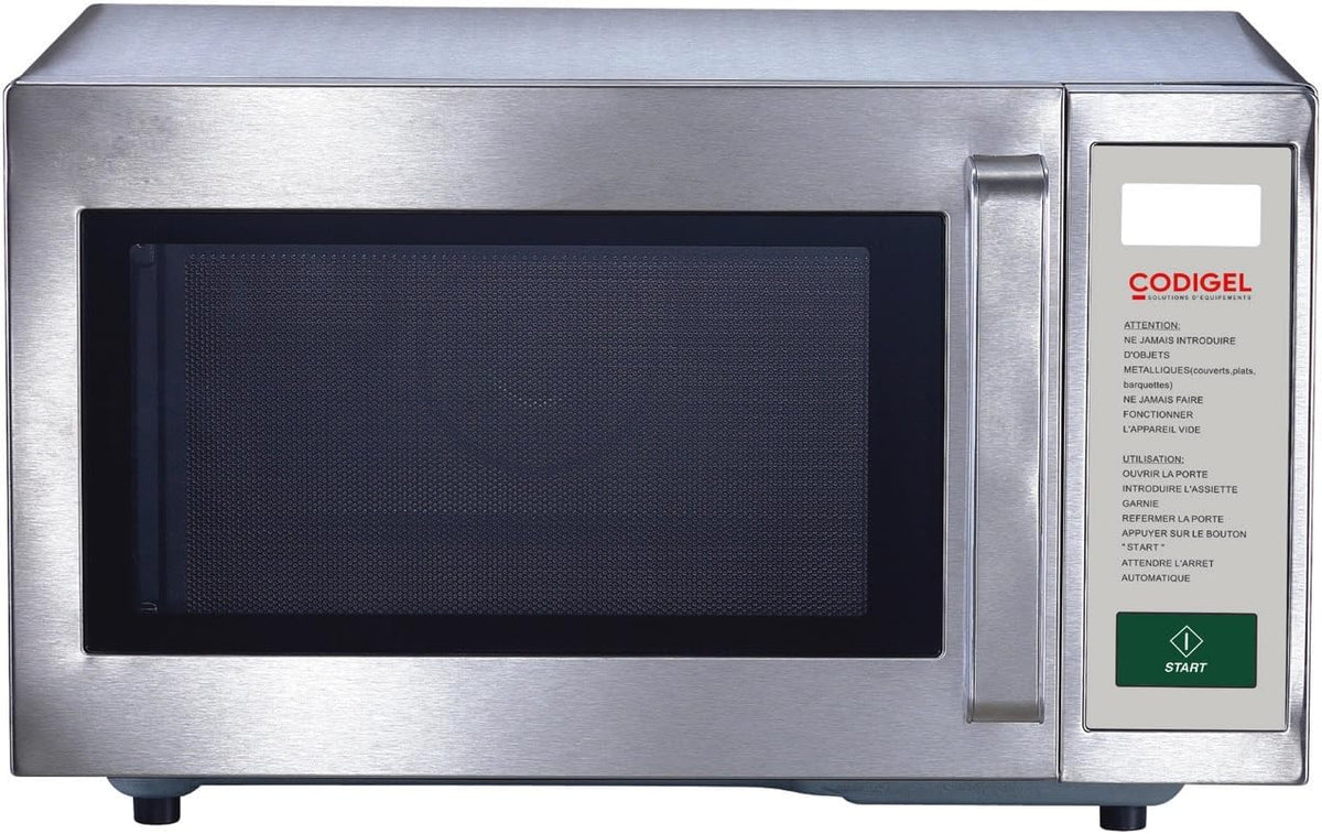 Four micro-ondes, 1100 W, acier inoxydable, Codigel, 1100W, 25l, minuterie