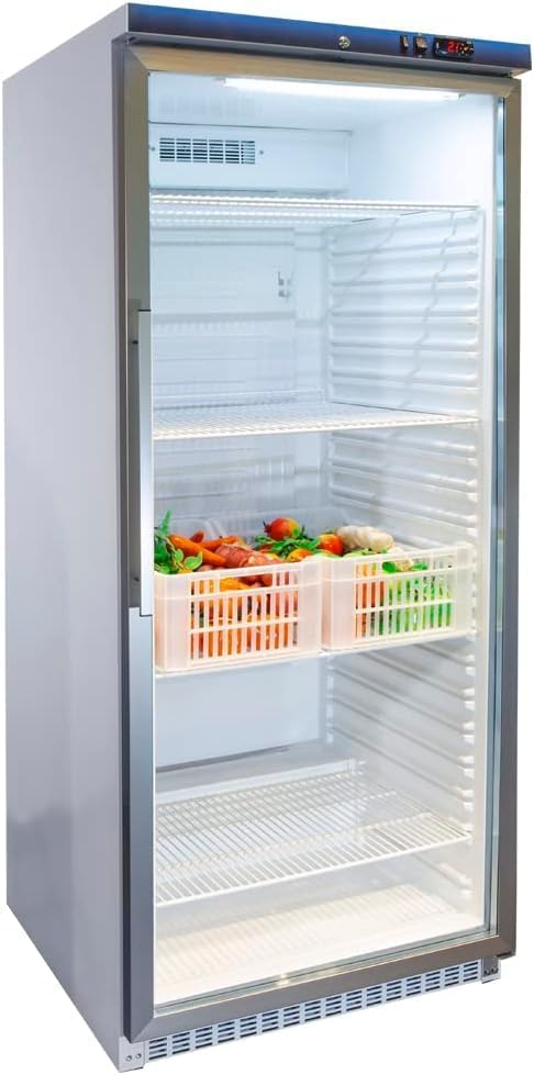 R¨¦frig¨¦rateur MBH - MAQUINARIA BAR HOSTELER¨ªA, acier inoxydable, ¨¦clairage LED, 230 V, 50 Hz, verre, MADE IN SPAIN