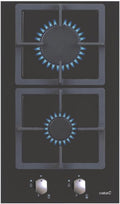 Plaque de cuisson CATA, 30 cm, Pr¨¦par¨¦e pour le gaz naturel, verre, Largeur 30 cm, 4 kW, 2 br?leurs, SCI 3002 BK, 2 br?leurs ¨¤ gaz