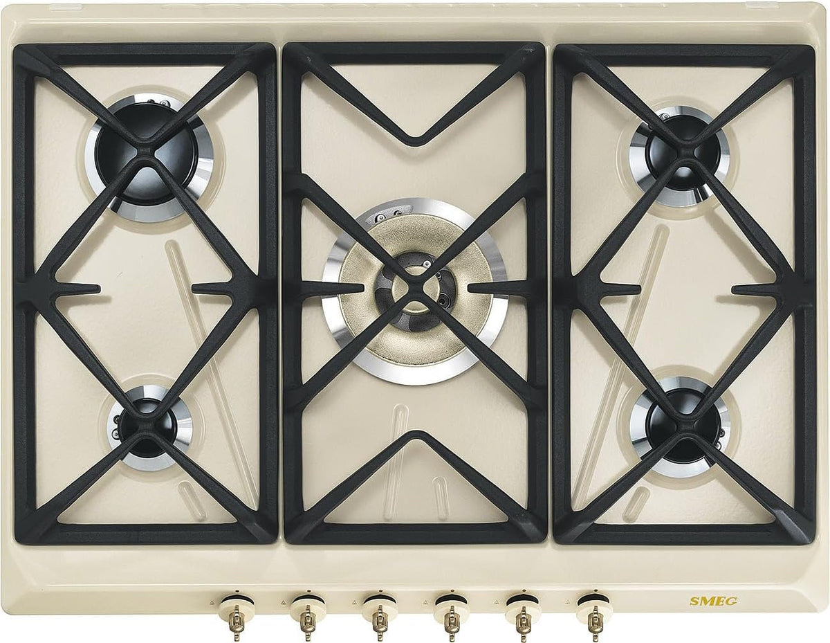Plaque de cuisson Smeg SRV876POGH, 1 W, 240 V, 2, 55 kW, 1, 05 kW, 5, 00 kW, 1, 65 kW, 11, 9 kW, 60 Hz, 5 br?leurs