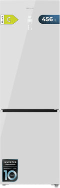 Cecotec R¨¦frig¨¦rateur, 201 cm, No Frost, verre, 59, 5 cm, 201 ¡Á 59, 5 cm, Hauteur 201 cm et 59, 5 cm Largeur, 456L, moteur Inverter