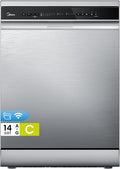 Lave-vaisselle Midea, acier inoxydable, Compact avec 10 programmes de lavage int¨¦grable, 60 cm, encastrable